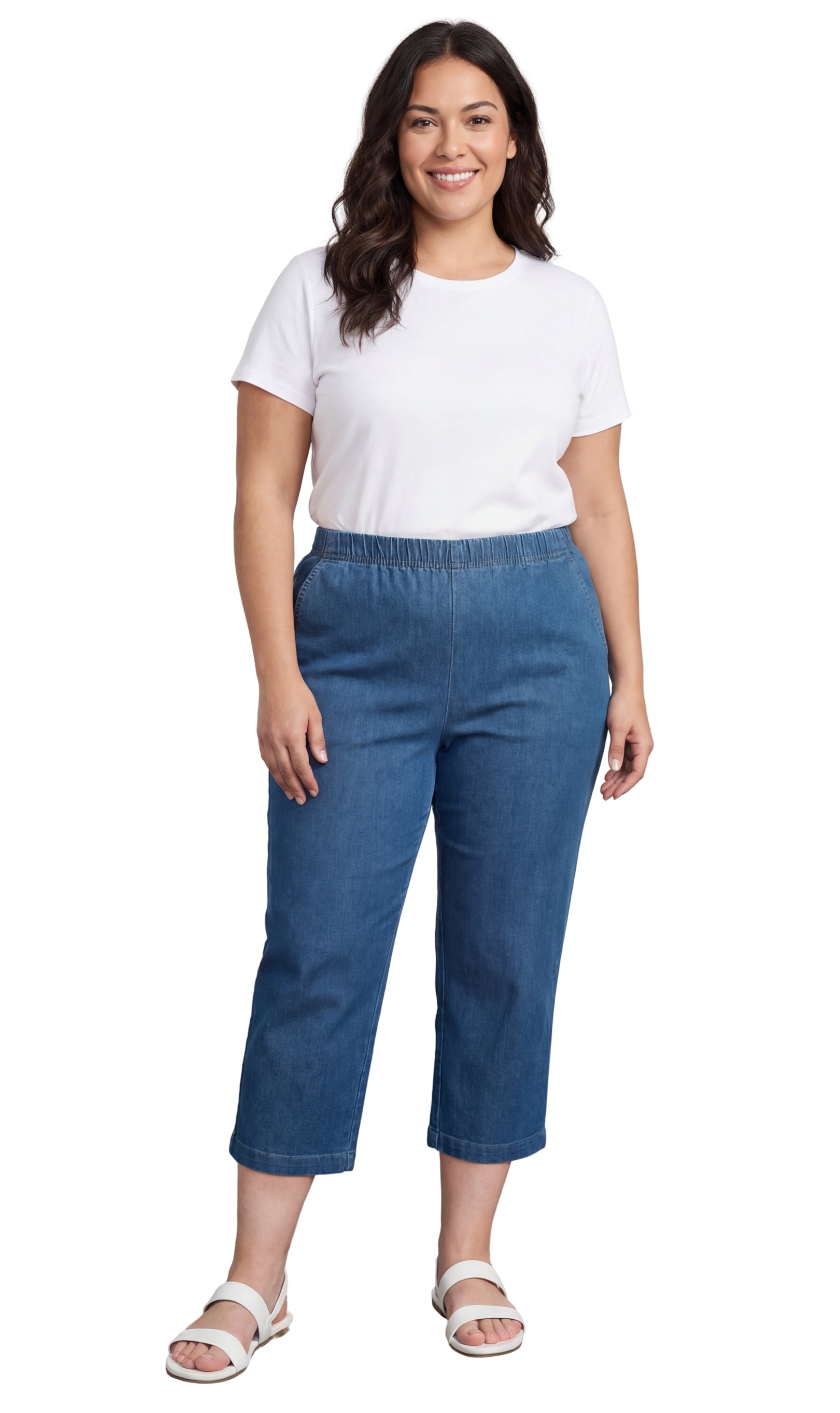 Women's Lightweight Stretch Denim Capri Pants – Comfortable Everyday Fit