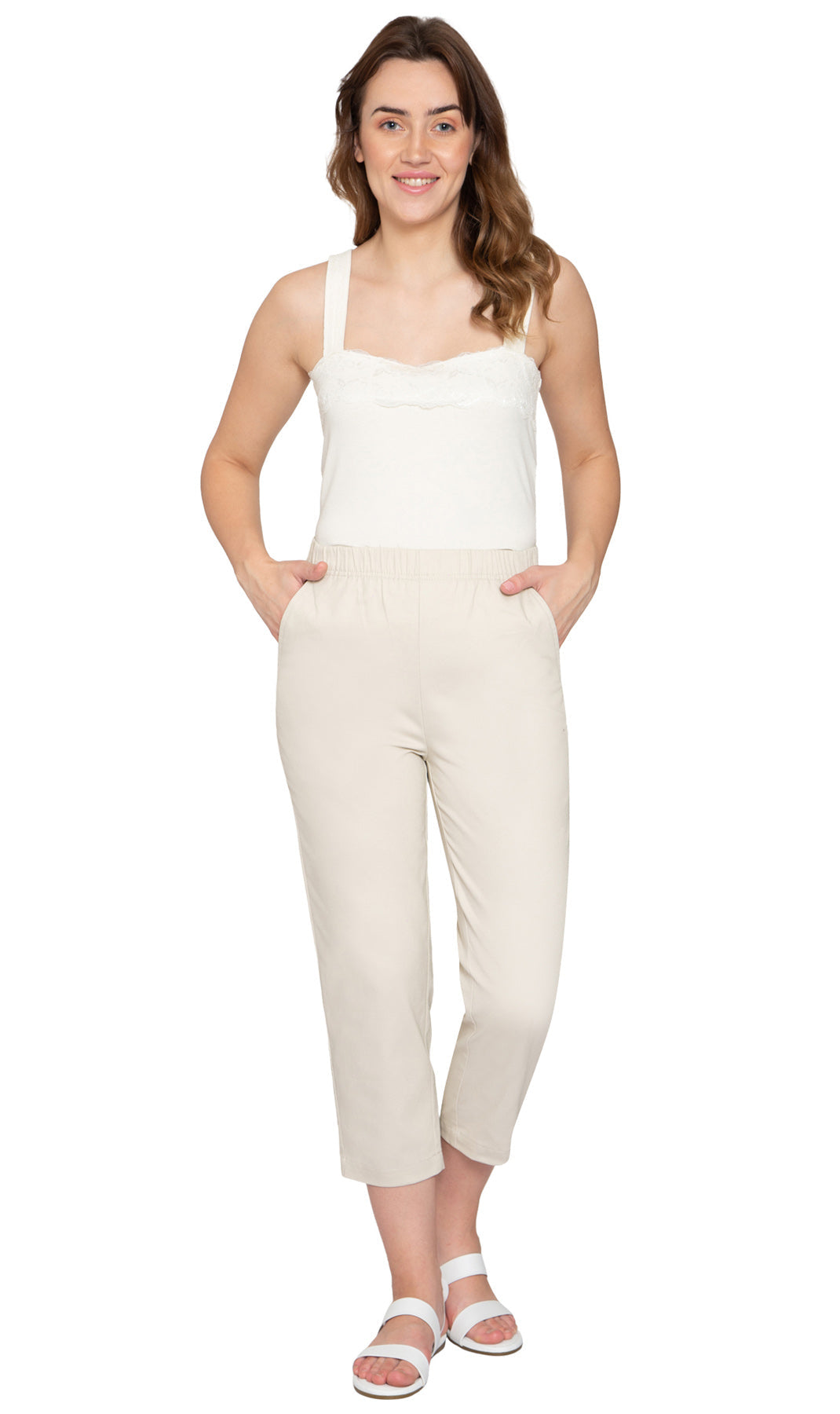 Women's Lightweight Stretch Denim Capri Pants – Comfortable Everyday Fit